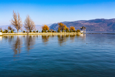 中国云南大理才村码头洱海风光