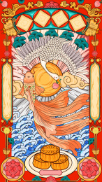 中秋节贺礼包装设计矢量国潮插画