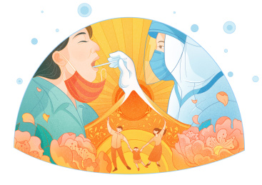 医务人员在进行核酸检测