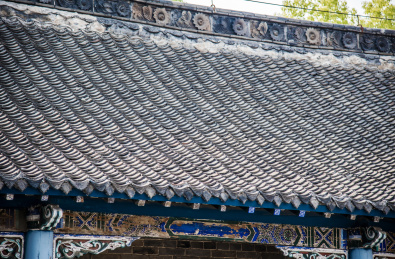 古建筑的屋顶和屋檐特写