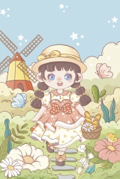 花园里的小女孩