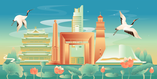 威海国潮风插画