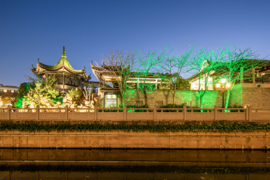 广州粤剧艺术博物馆和永庆坊旅游区夜景