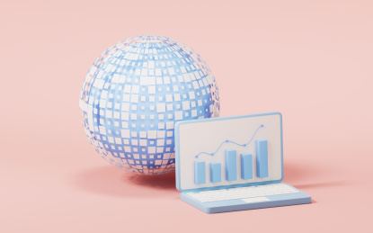 上升曲线与数据分析概念3D渲染