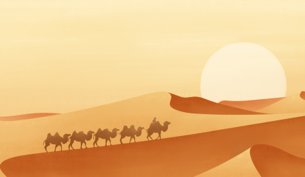 丝绸之路,一带一路主题插画