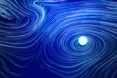 抽象三维宇宙螺旋粒子轨迹