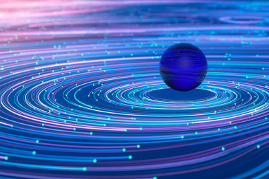 抽象三维宇宙螺旋粒子轨迹