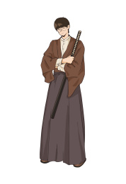 二次元剑道少年站立