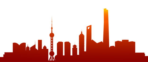 上海外滩浦东红色剪影