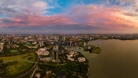 中国江苏苏州工业园区独墅湖风光