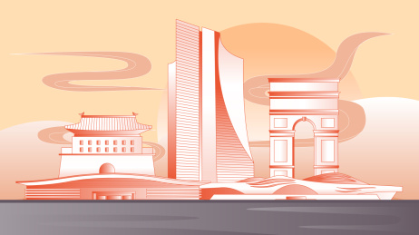 廊坊城市建筑插画