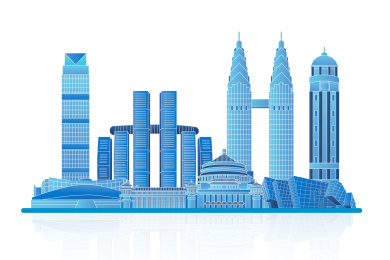 重庆城市建筑天际线矢量插画