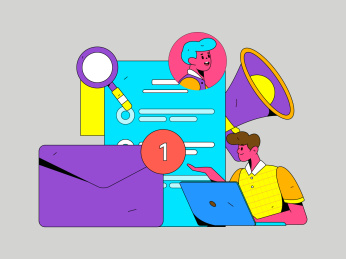 企业求职招聘人物矢量概念运营插画