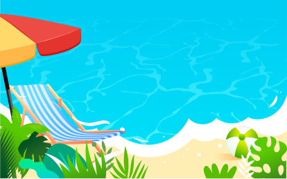 夏天大暑节气夏日游泳兴趣班夏令营活动插画