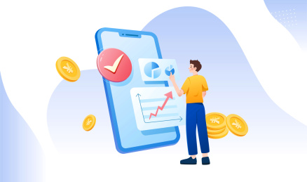 理财投资分层矢量插画