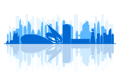 德州建筑城市剪影