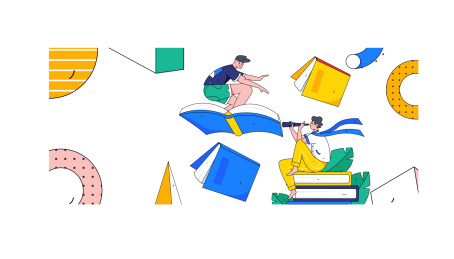 孟菲斯阅读产生灵感人物运营插画