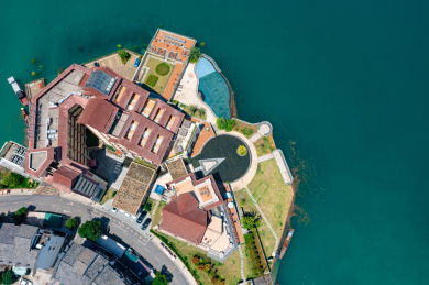 航拍湖南郴州市资兴市东江湖景区