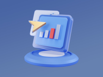 3D蓝色水晶质感金融理财创意元素