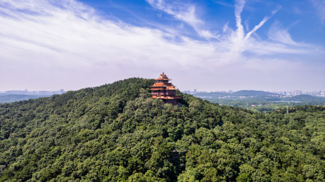 武汉东湖磨山景区航拍