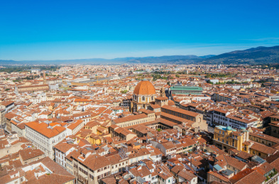 航拍意大利佛罗伦萨城市天际线
