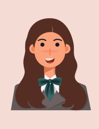 可爱的长发女孩头像证件照矢量插画素材