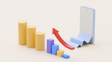 移动支付金融卡通概念图