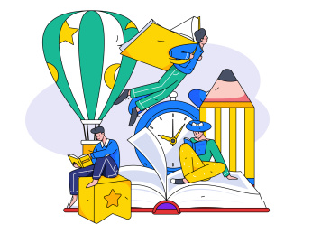 孟菲斯学习人物运营插画