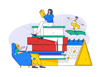 孟菲斯学习人物运营插画