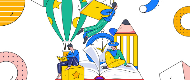 孟菲斯学习人物运营插画