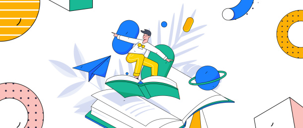 孟菲斯学习人物运营插画