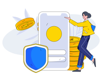 网络支付安全人物扁平矢量概念运营插画