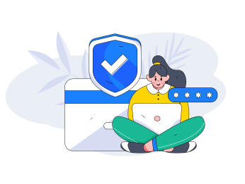 网络支付安全人物扁平矢量概念运营插画