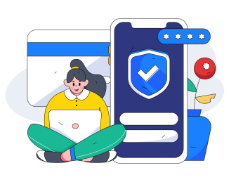 网络支付安全人物扁平矢量概念运营插画