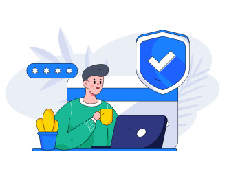 网络支付安全人物扁平矢量概念运营插画