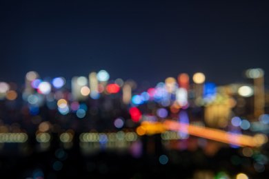 虚焦拍摄重庆夜景