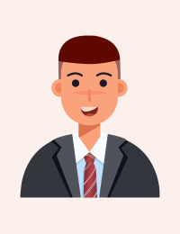 身着正装男士的证件照运营矢量插画素材