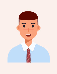 身着正装男士的证件照运营矢量插画素材