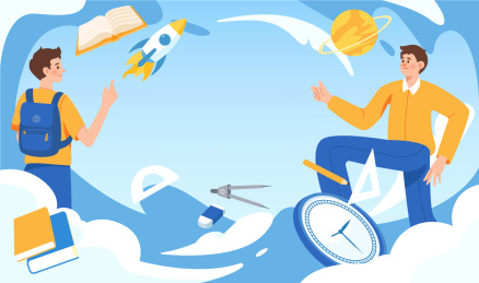 在线教育开学矢量分层插画