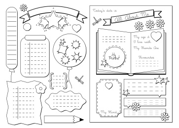 黑白手绘履历表格插图