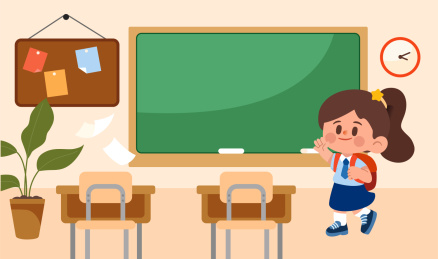 小学生初中生开学矢量分层插画