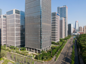 中国山东济南汉峪金谷CBD航拍