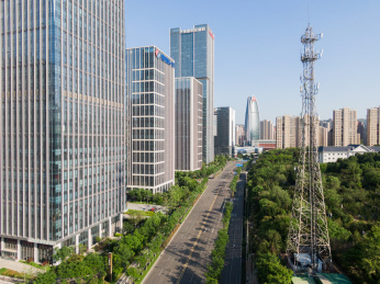 中国山东济南汉峪金谷CBD航拍