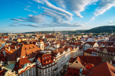 美丽的捷克布拉格老城风光