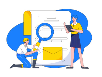 求职面试的人员扁平矢量概念运营插画