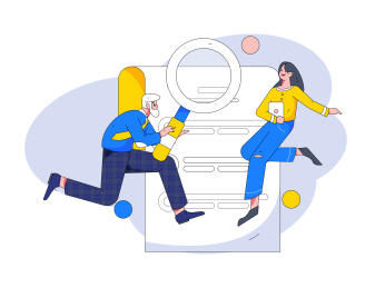 求职面试的人员扁平矢量概念运营插画