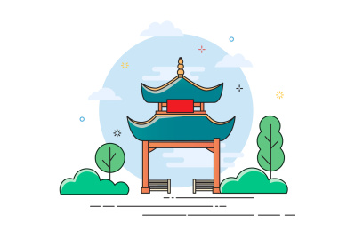 等距古建筑旅游矢量插画_站酷海洛_正版图片_视频_字体_音乐素材交易