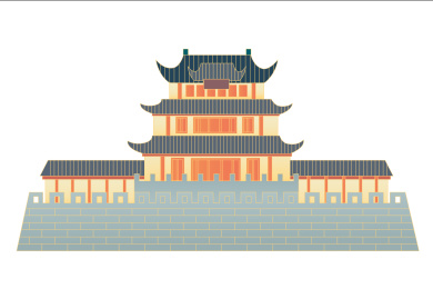 湖南长沙天心阁插画素材