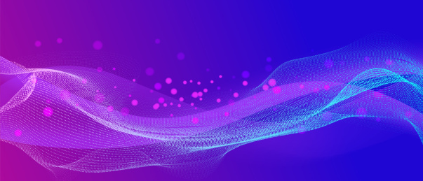 蓝色紫色渐变曲线商务科技感大数据矢量背景