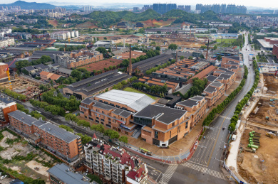 江西省景德镇市陶溪川街区航拍